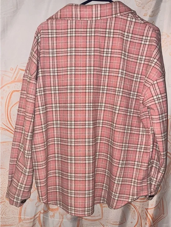 SHEIN Pink Plaid Button-Up Shirt w/ a Dolly Parton Graphic Tee - Picture 3 of 9